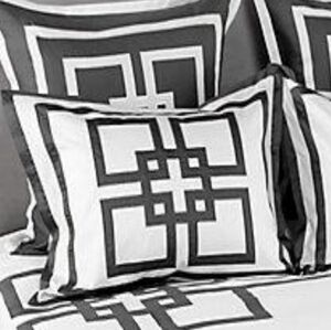 Z Gallerie Paramount King Pillow Sham Set Cotton Geometric Gray & White 21"x37"